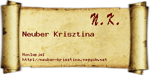 Neuber Krisztina névjegykártya